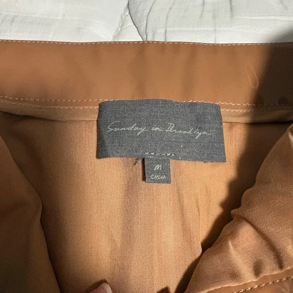 Anthropologie Sunday in Brooklyn Glossy Brown Pencil Skirt - Picture 5 of 13